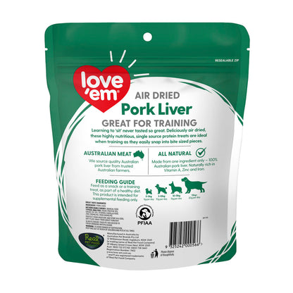 Love' Em Air Dried Dog Treat Pork Liver - 200 GRAM