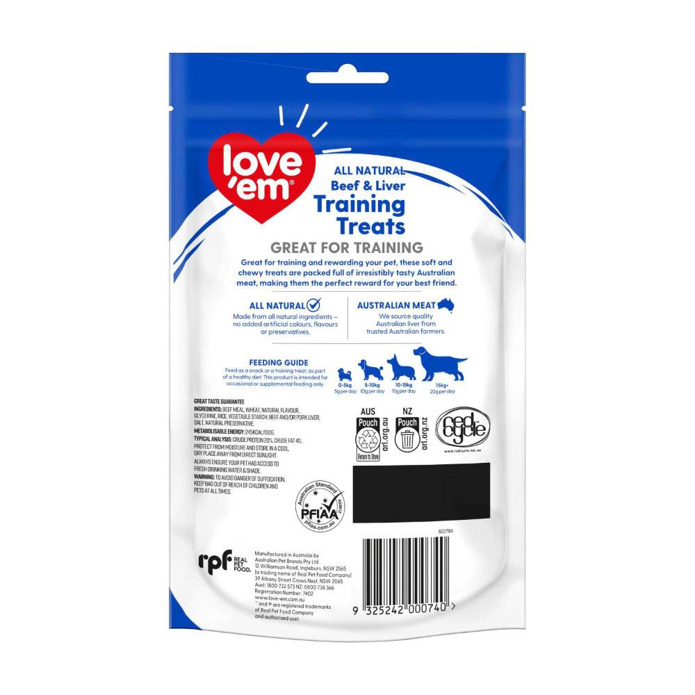 Love'em Dog Training Treats Beef & Liver - 200g