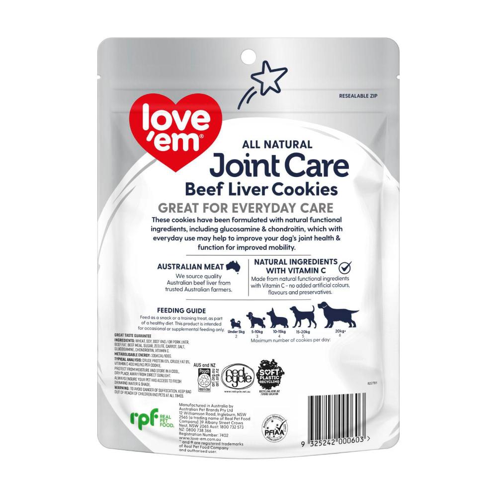 Love'em Dog Treats Joint Care Beef Liver Cookies - 250g