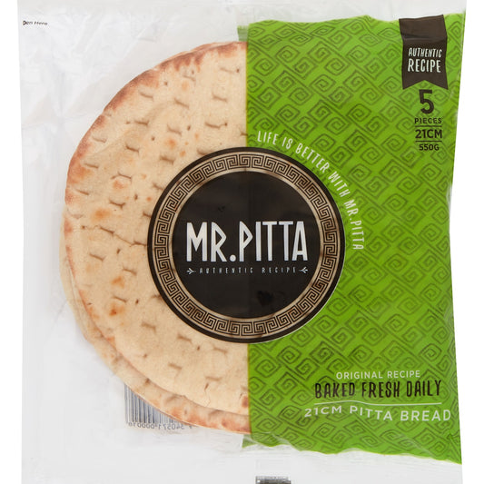 Mr. Pitta Original Recipe 21cm Pitta Bread 5 Pack
