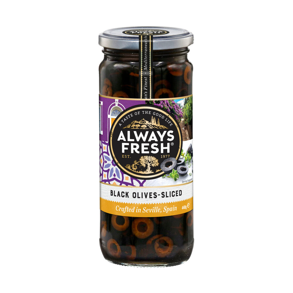 Always Fresh Black Sliced Olives - 440g