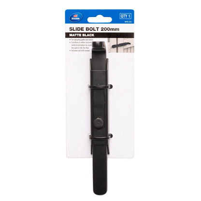 Zenith Slide Bolt - 200mm - Matte Black