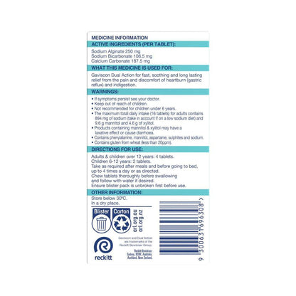 Gaviscon Chewable Tablets Heartburn and Indigestion Relief Mixed Berry - 16 pack