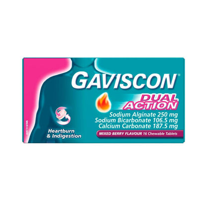 Gaviscon Chewable Tablets Heartburn and Indigestion Relief Mixed Berry - 16 pack