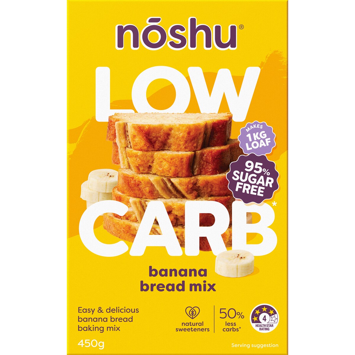 Noshu 95% Sugar Free Banana Bread Mix 450g
