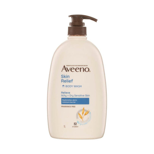 Aveeno Skin Relief Gentle Fragrance Free Body Wash Relieve Extra Dry Itchy Sensitive Skin Ph-Balanced eanser - 1L