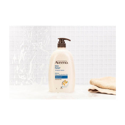 Aveeno Skin Relief Gentle Fragrance Free Body Wash Relieve Extra Dry Itchy Sensitive Skin Ph-Balanced Cleanser - 1L