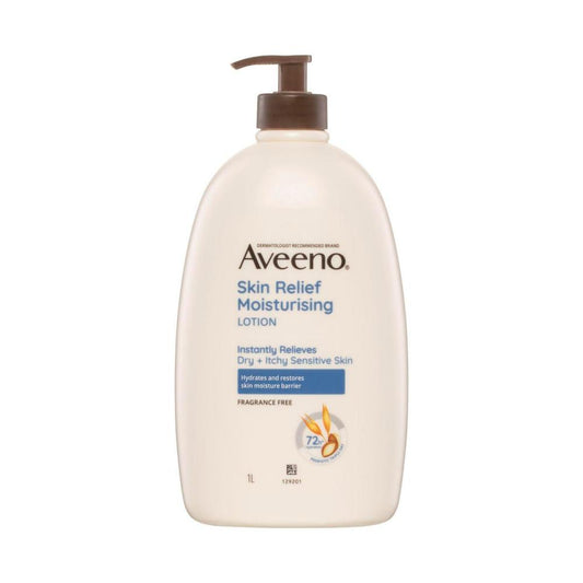 Aveeno Skin Relief Fragrance Free Body Lotion Shea Butter 72-hour Intense Hydration Protect Extra Dry Itchy Sensitive Skin - 1L