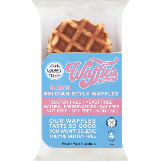 Liberate Classic Belgian Style Waffles 4 Pack
