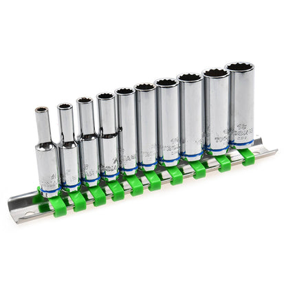 Trojan Deep Socket Rail Set - 1/4" Drive - 4-13mm - 10 Piece