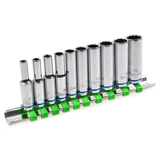 Trojan Deep Socket Rail Set - 1/4" Drive - 4-13mm - 10 Piece