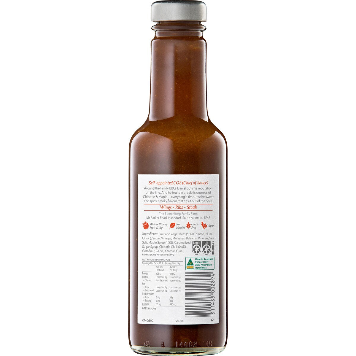 Beerenberg The Chipotle & Maple Sauce 300mL
