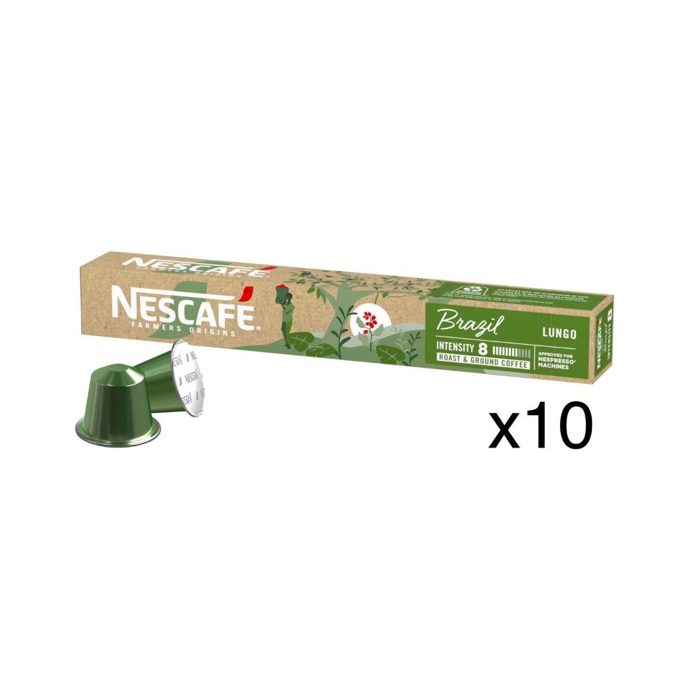Nescafe Farmers Origins Brazil Lungo Coffee Capsules - 10 Pack
