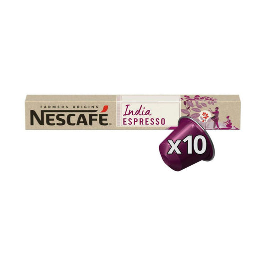 Nescafe Farmers Origins India Espresso Coffee Capsules - 10 Pack