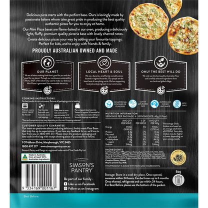 Simson's Pantry Mini Pizza Base Premium Garlic & Herb 6 Pack