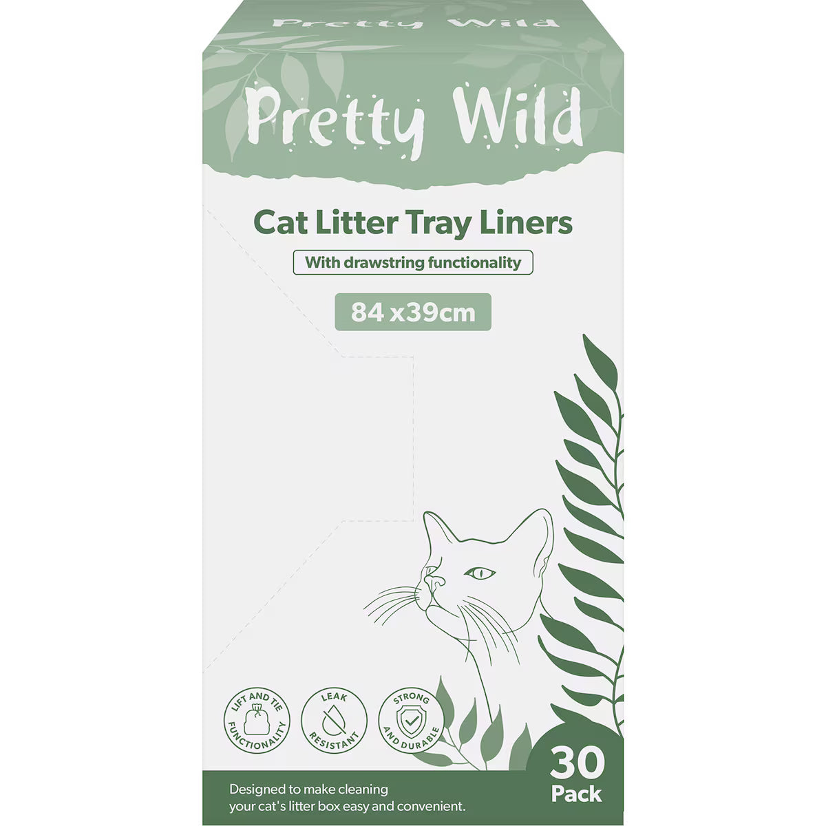 Pretty Wild Cat Litter Tray Liners 30 pack
