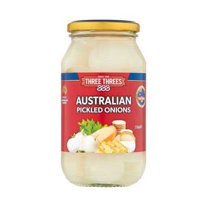 Three Threes White Pickled Australian Onions - 520g