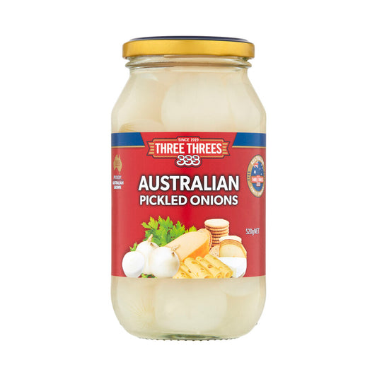 Three Threes White Pickled Australian Onions - 520g