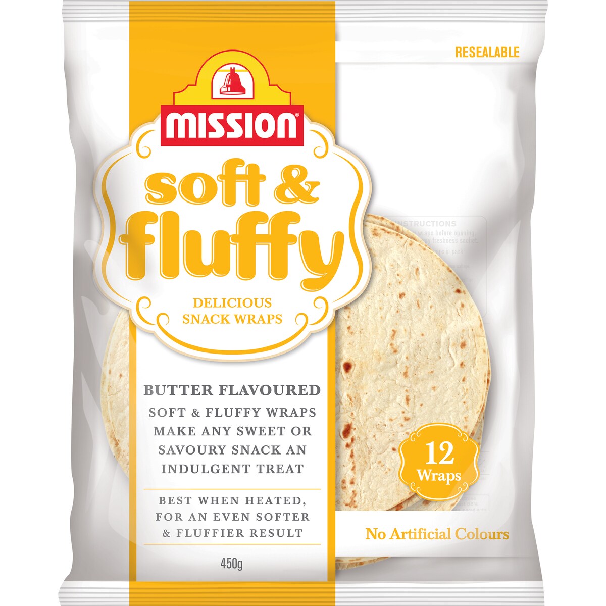 Mission Soft & Fluffy Butter Flavoured Wraps 12 Pack