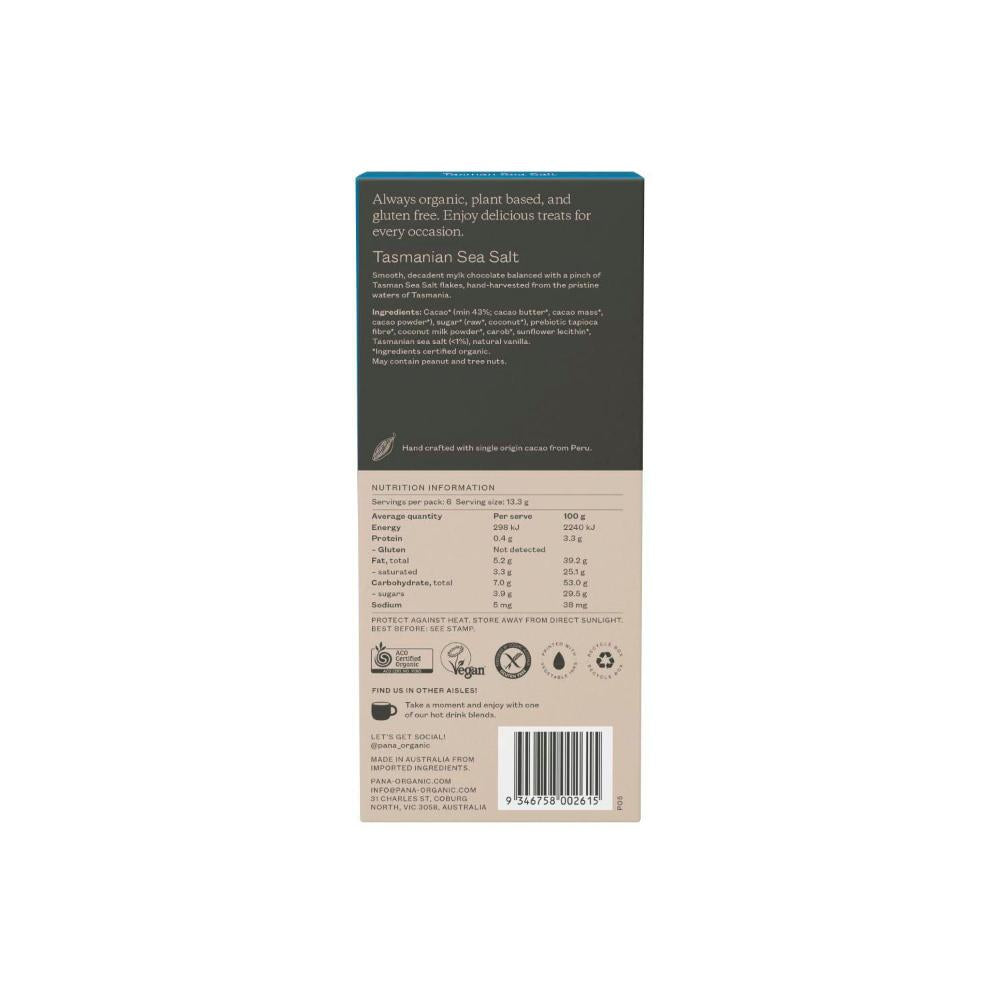 Pana Organic Mylk Tasman Sea Salt Chocolate - 80g