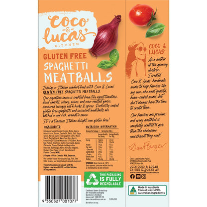 Coco & Lucas' Spaghetti Meatballs Gluten Free 350g