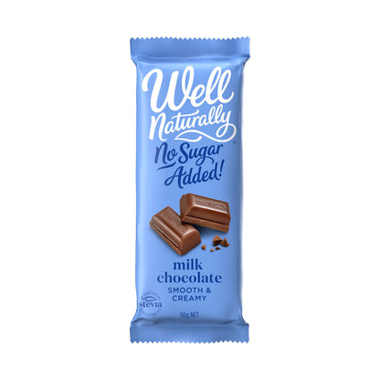 Well Naturally No Sugar Added Milk Chocolate Smooth & Creamy - 90g