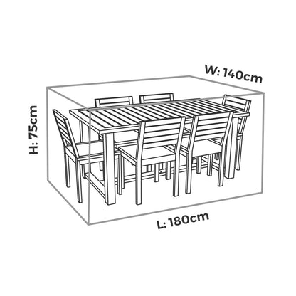 Mojo Small Rectangle Table & Chairs Cover - 1800 x 750 x 1400mm