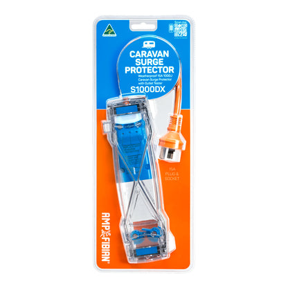 Ampfibian 15A Weatherproof Caravan Surge Protector With Outlet Tester