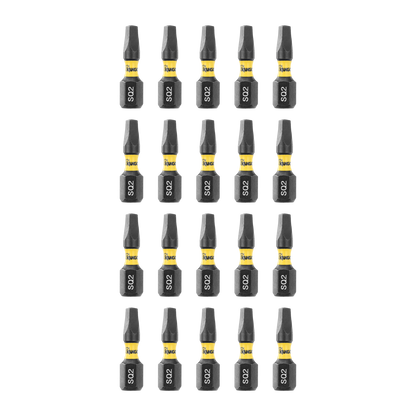 Kango HYPERTORQUE Impact Driver Insert Bits - 25mm SQ2 - 20 Pack