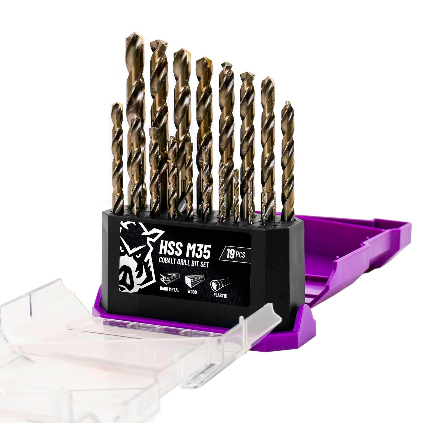 Full Boar HSS M35 Drill Bit Set - 19 Piece