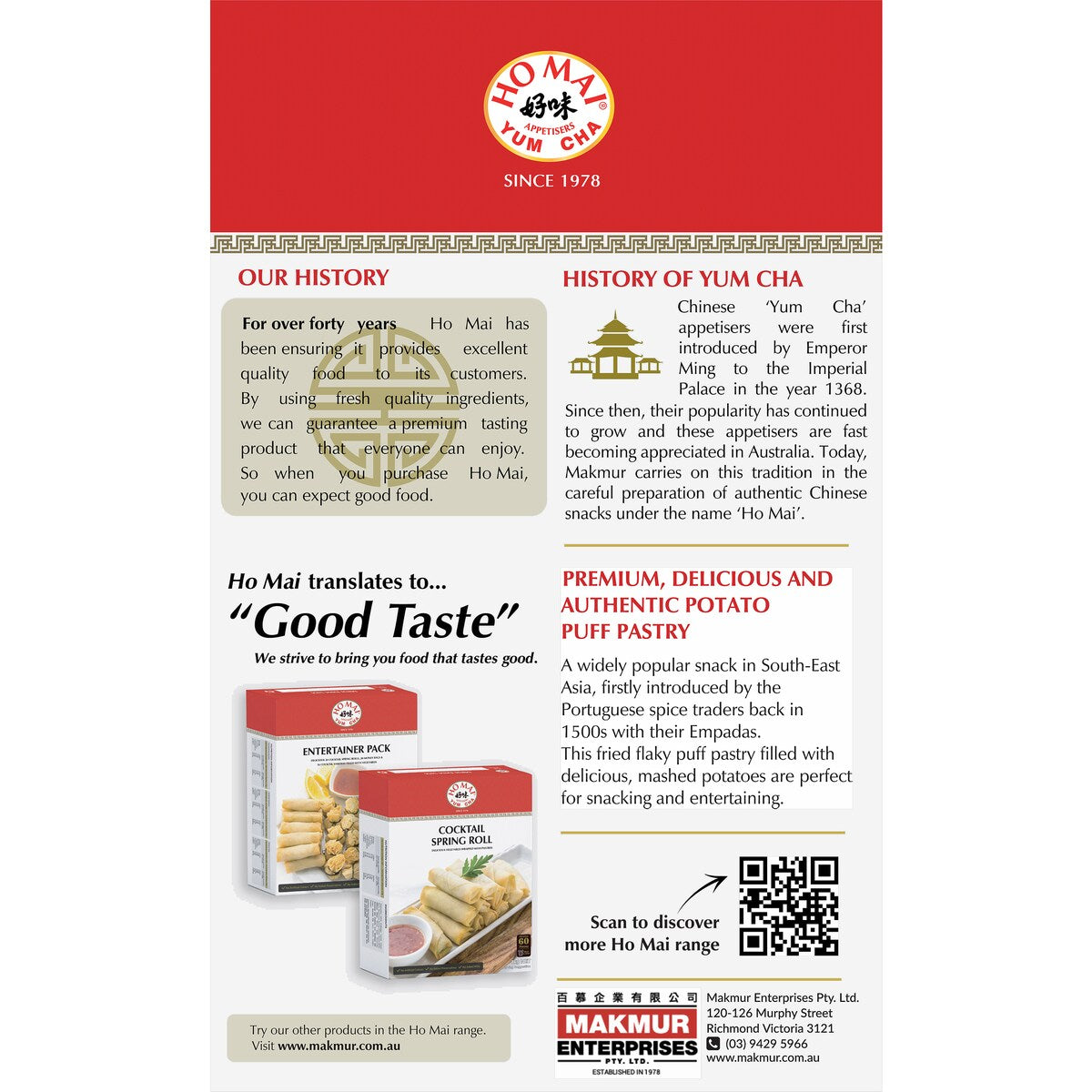 Ho Mai Pastry Potato Puff Pastry 360g