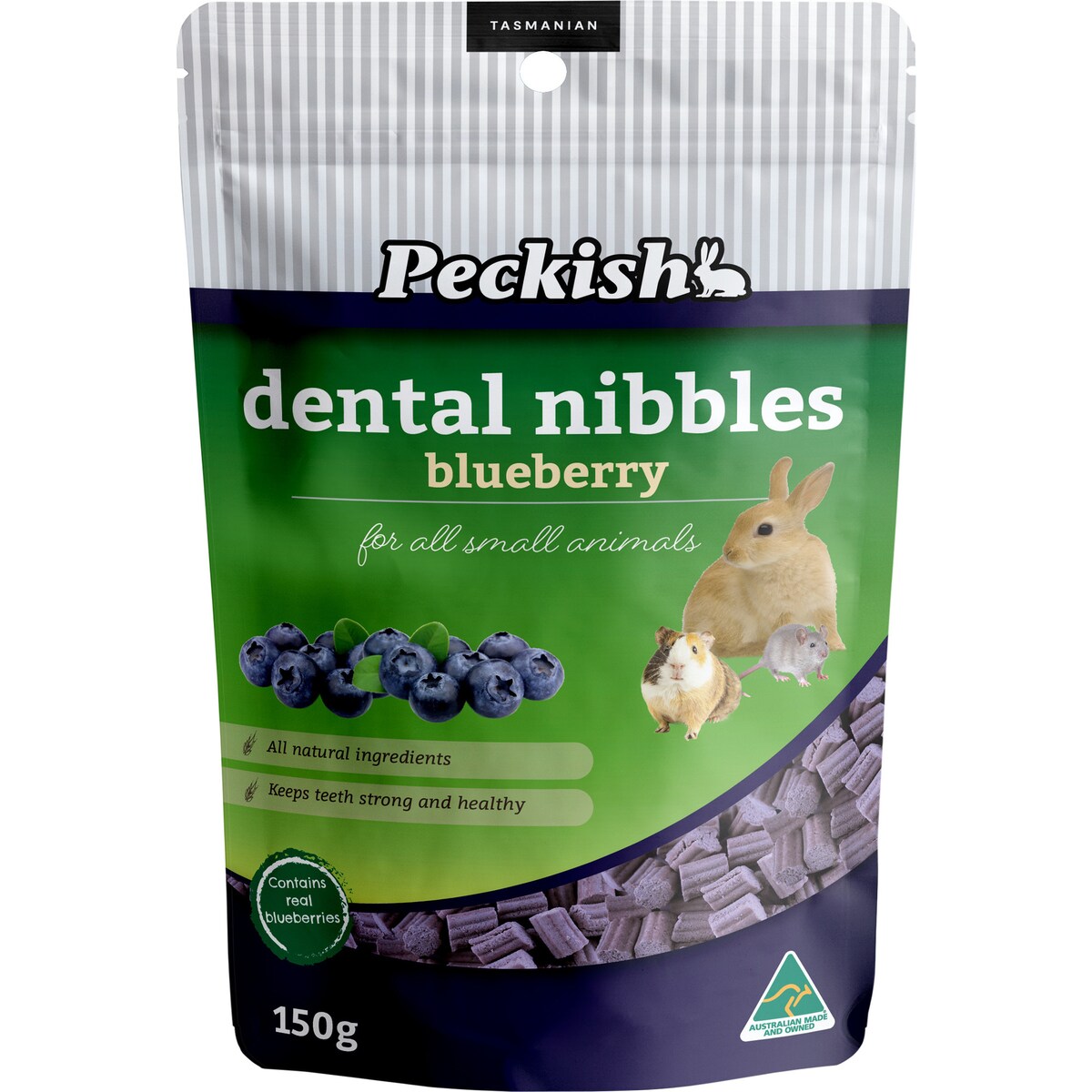 Peckish Dental Nibbles Blueberry For Small Animals 150g