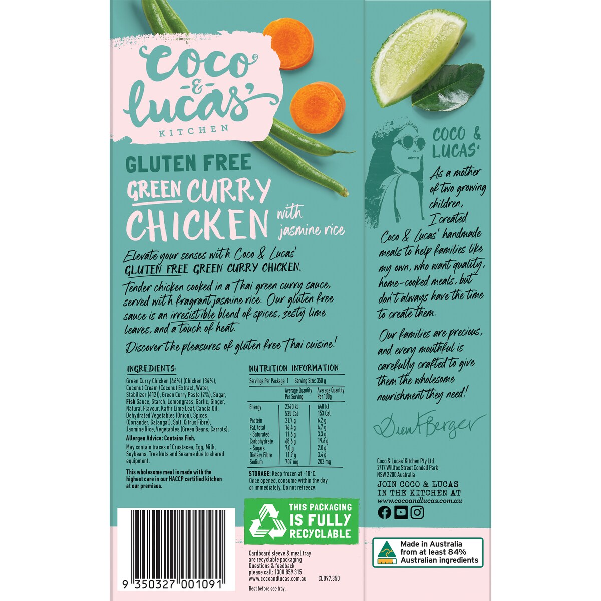 Coco & Lucas' Green Chicken Curry Gluten Free 350g