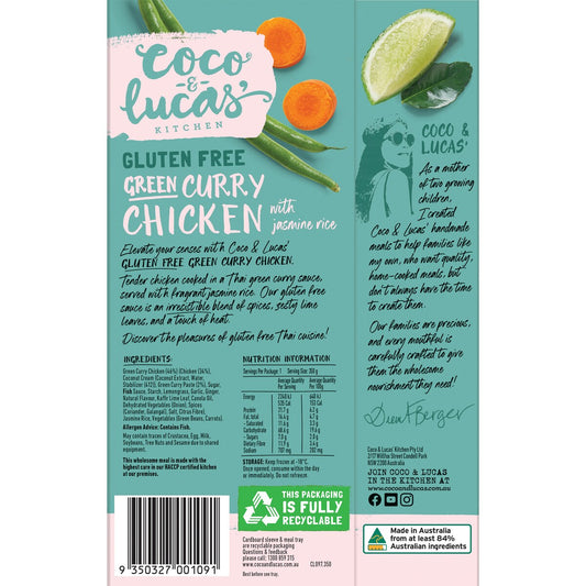 Coco & Lucas' Green Chicken Curry Gluten Free 350g