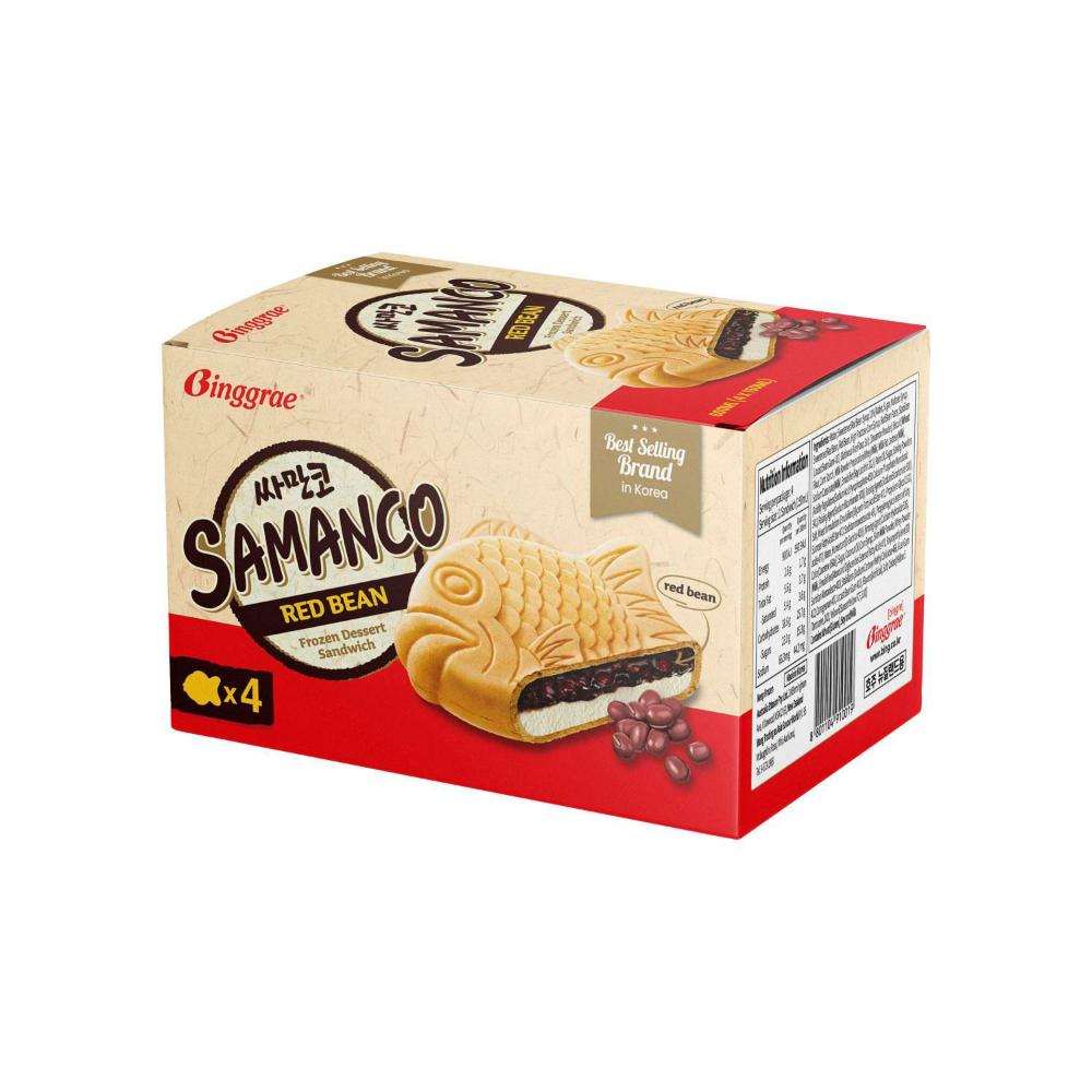 Binggrae Samanco Dessert Sandwich Red Bean 4 Pack - 600mL