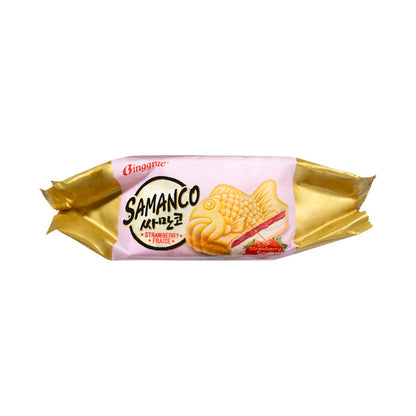 Binggrae Samanco Dessert Sandwich Strawberry 4 Pack - 600mL