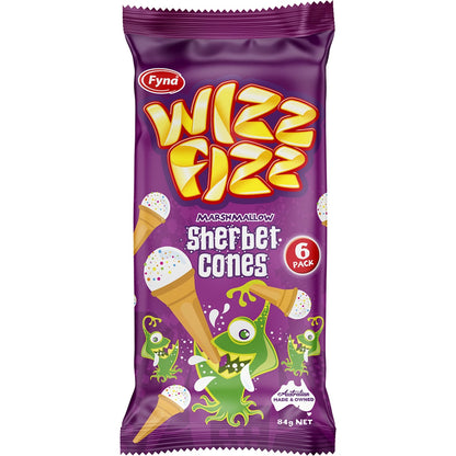 Wizz Fizz Marshmallow Sherbet Cones 84g