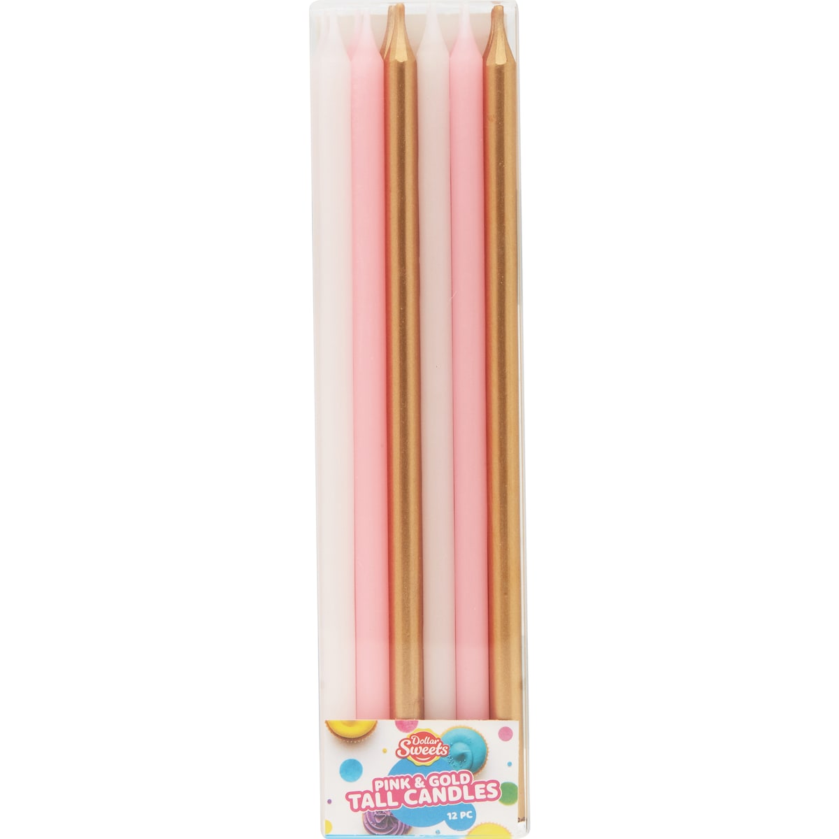 Dollar Sweets Tall Candles 12 Pack