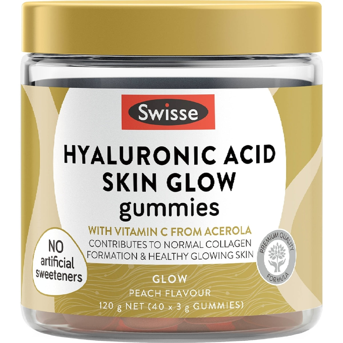 Swisse Hyaluronic Acid Skin Glow Gummies With Vitamin c 40 Pack