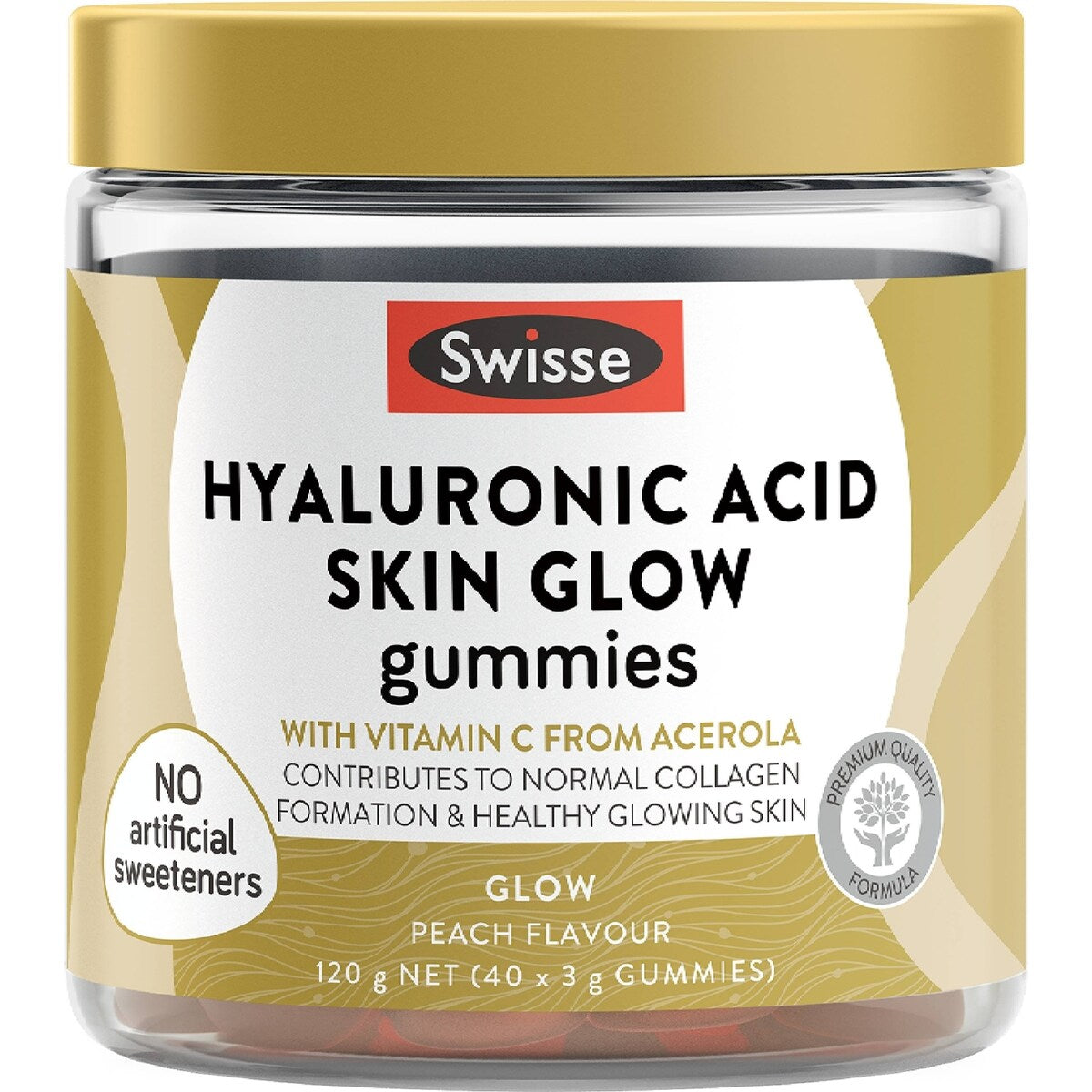 Swisse Hyaluronic Acid Skin Glow Gummies With Vitamin c 40 Pack