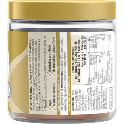 Swisse Hyaluronic Acid Skin Glow Gummies With Vitamin c 40 Pack