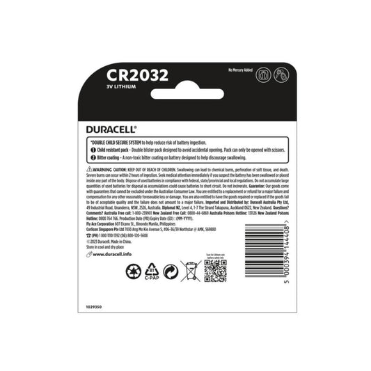 Duracell Specialty 2032 Lithium Coin Batteries - 6 Pack