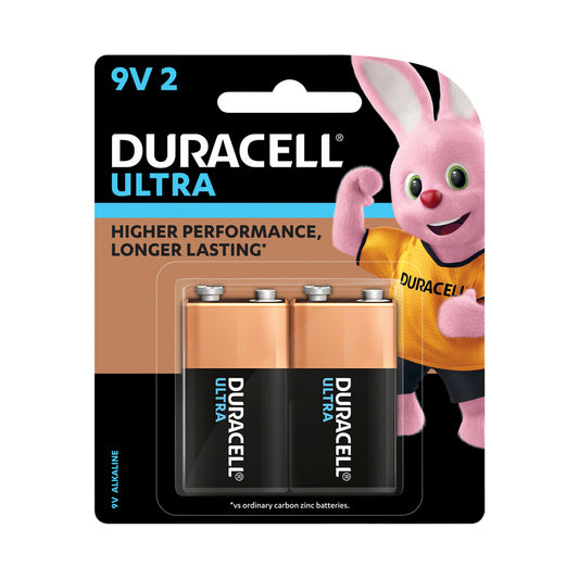 Duracell Ultra 9v Alkaline Batteries - 2 Pack
