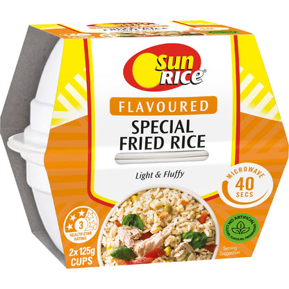 Sunrice Microwave Special Fried Rice Flavoured Cups 125g X 2 Pack