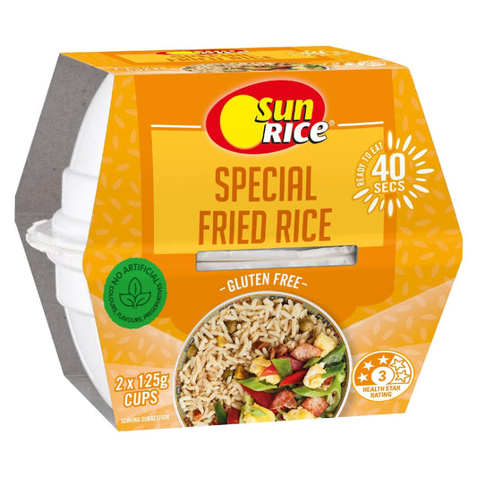 Sunrice Microwave Special Fried Rice Flavoured Rice Cups 2x125g
