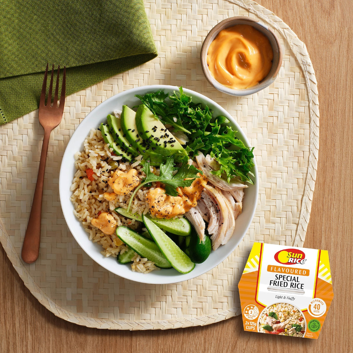 Sunrice Microwave Special Fried Rice Flavoured Cups 125g X 2 Pack