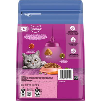 Whiskas Furball Sardine & Prawn Dry Cat Food 800g