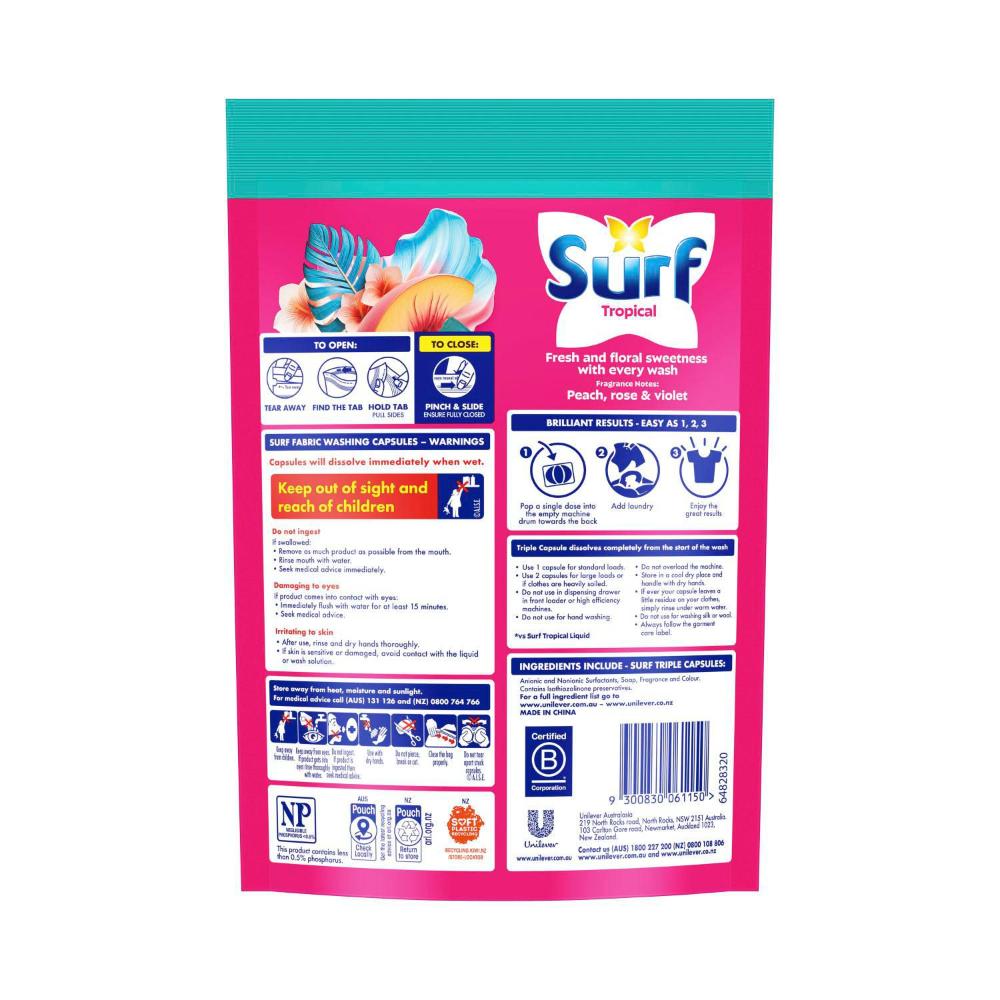 Surf Laundry Capsules Tropical 30 Washes - 30 pack