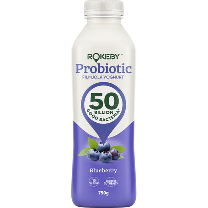 Rokeby Probiotic Filmjolk Yoghurt Blueberry 750g