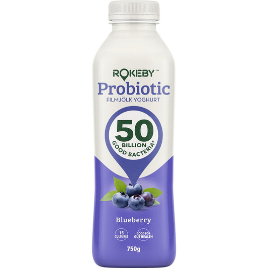 Rokeby Probiotic Filmjolk Yoghurt Blueberry 750g